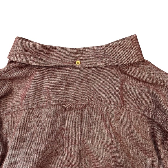 Ben Sherman Men’s maroon Twill Flannel Button Down Long Sleeve shirt Medium - Picture 7 of 11